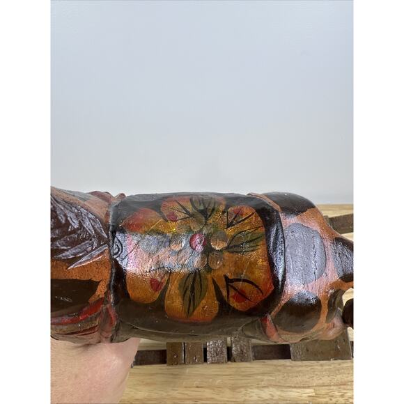 Vintage Hand Carved Hand Painted Wooden Folk Art Rocking Giraffe 13 1/2" - Picture 8 of 10